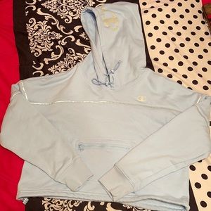 Baby blue Champion cropped hoodie!